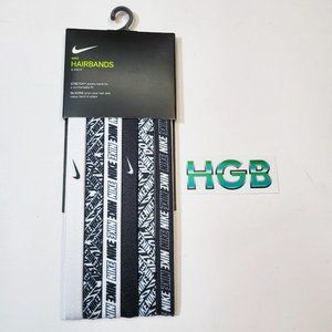 Nike Printed Hairbands 6 Pack Women's Headbands Durable Black White 129862-55215